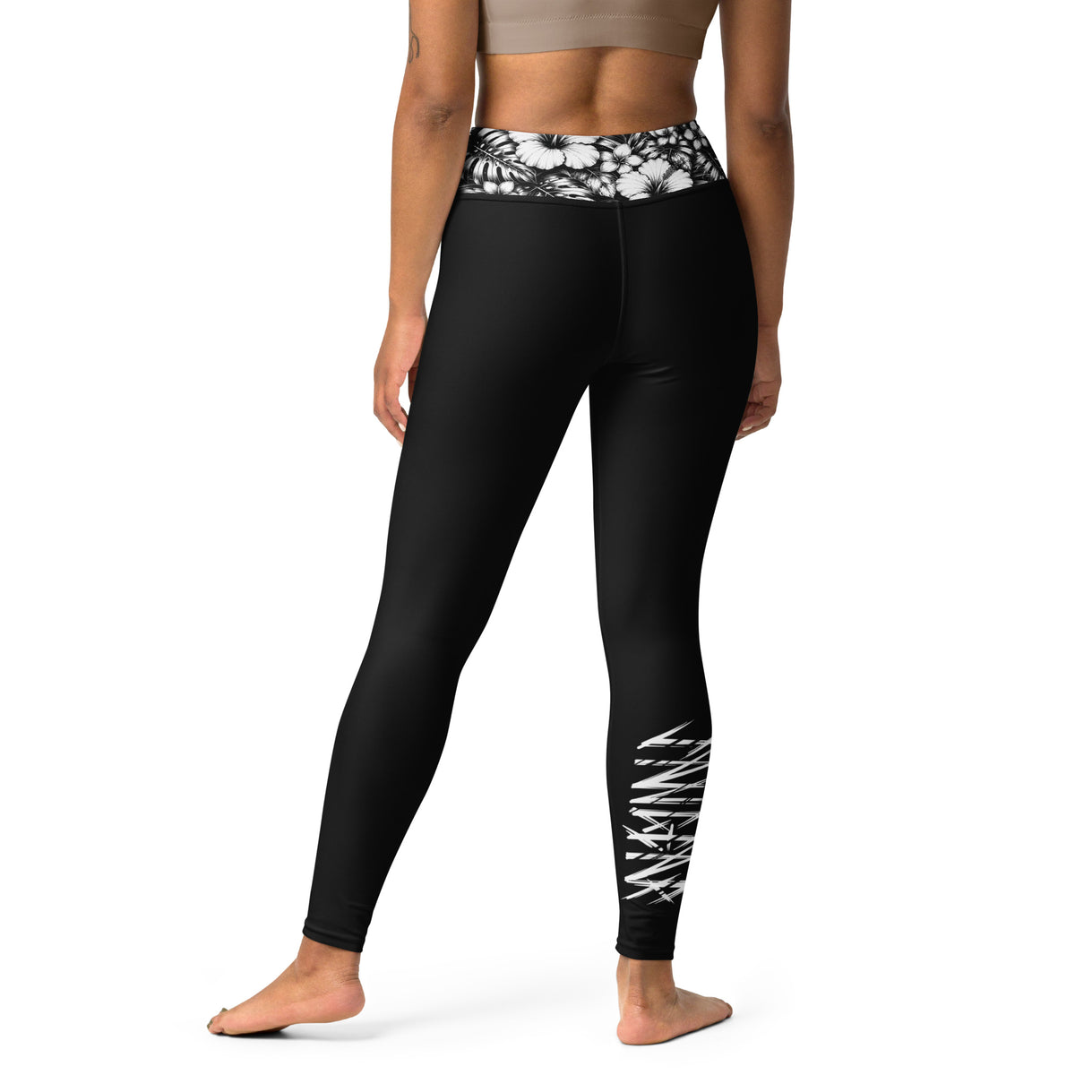 Leggings Viking Fleurs Noir