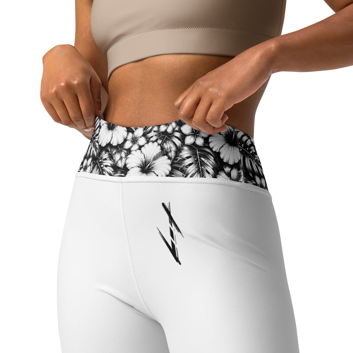 Leggings Viking Fleurs Blanc
