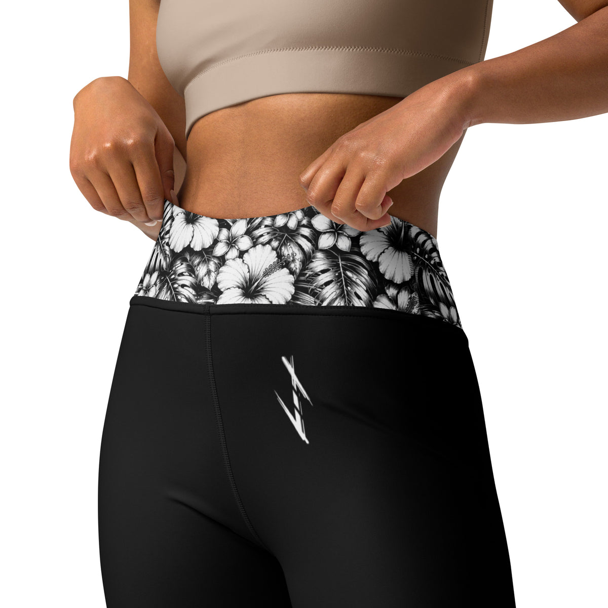 Leggings Viking Fleurs Noir
