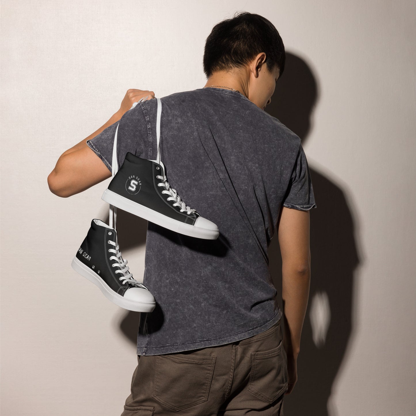 Baskets hautes en toile homme
