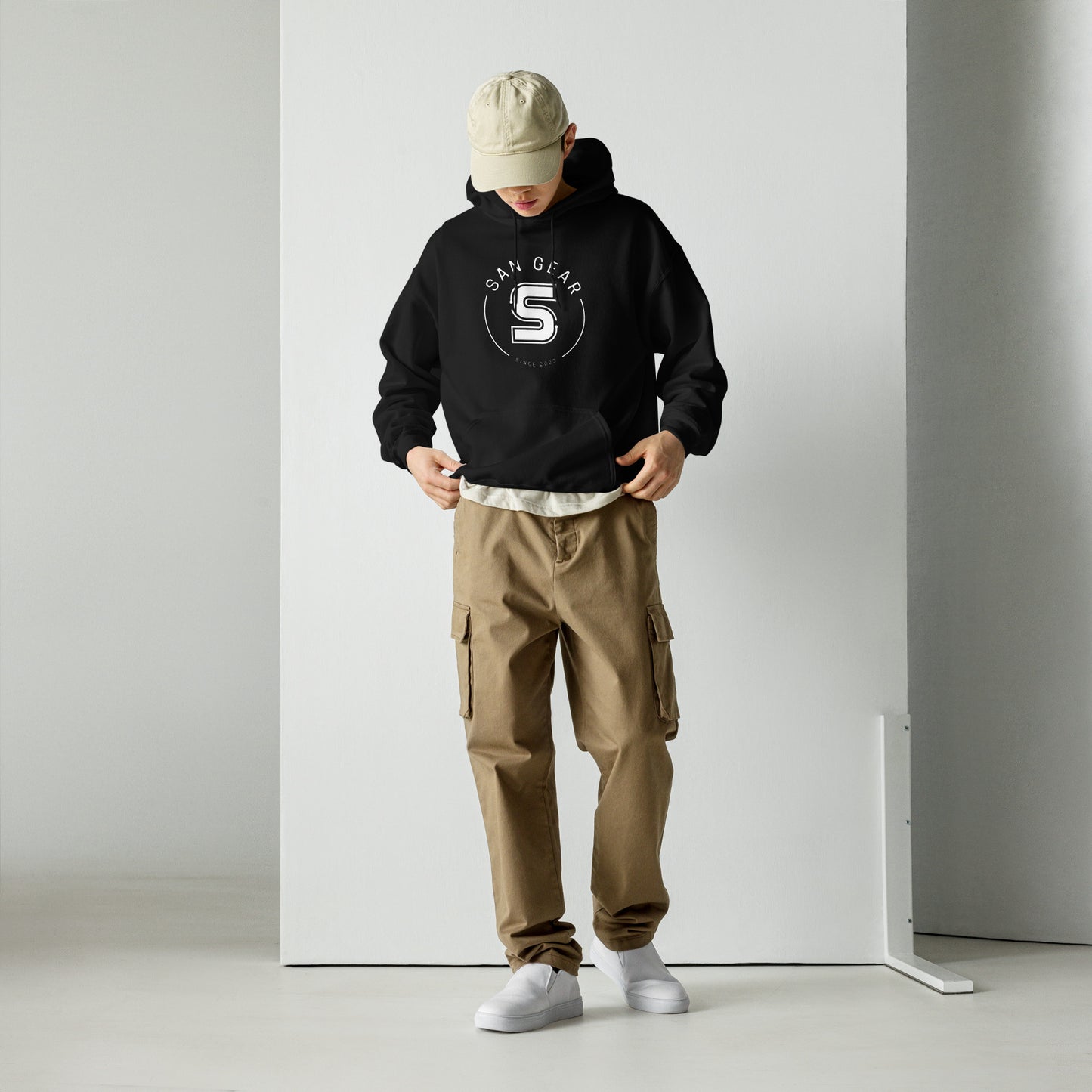 Sweat à capuche San Gear -Crew Logo blanc