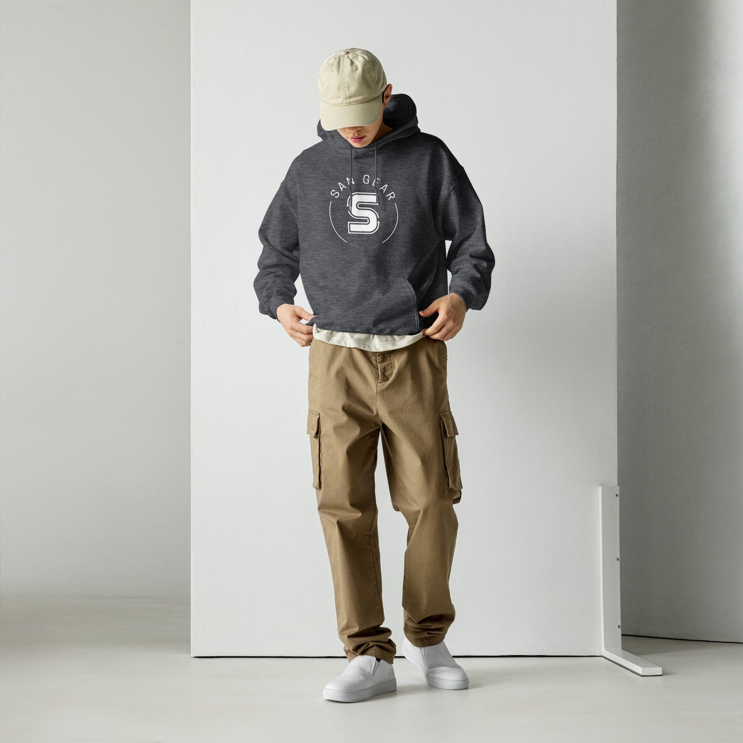 Sweat à capuche San Gear -Crew Logo blanc