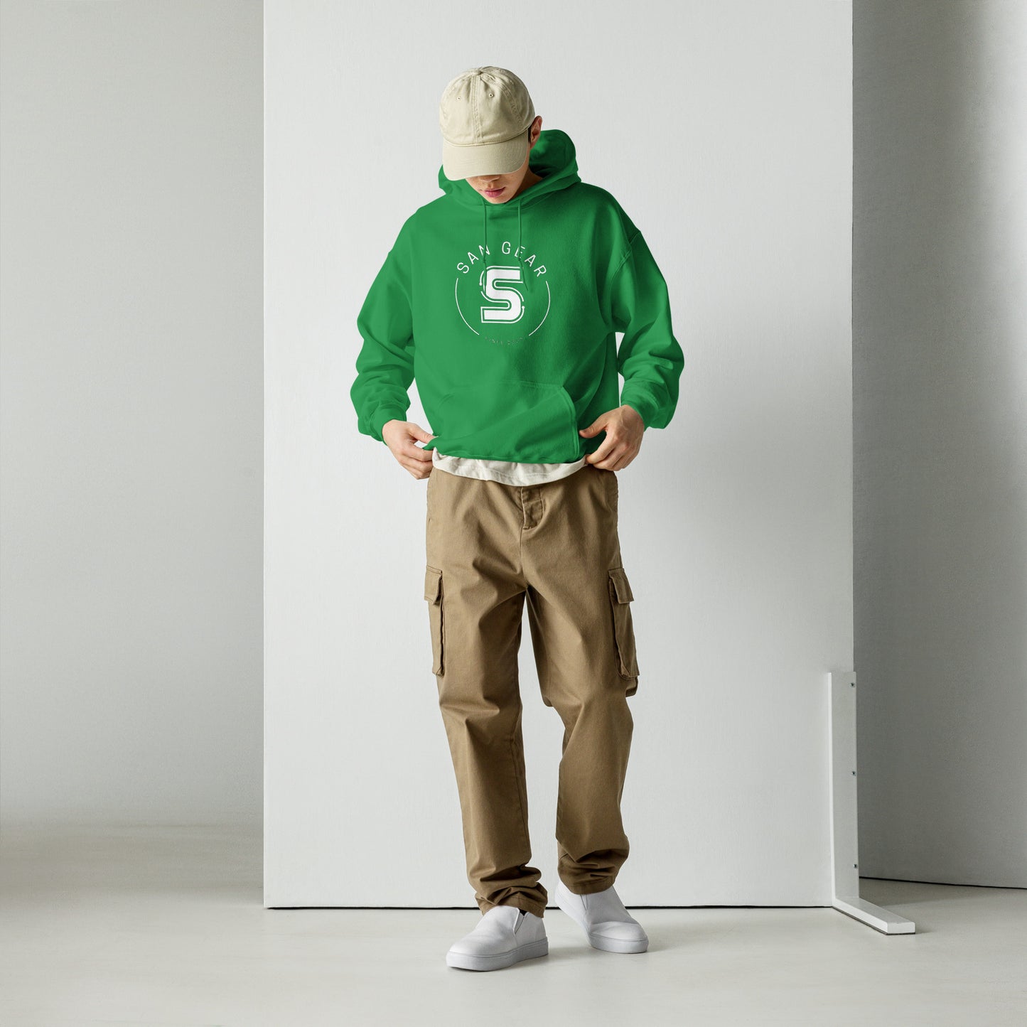 Sweat à capuche San Gear -Crew Logo blanc