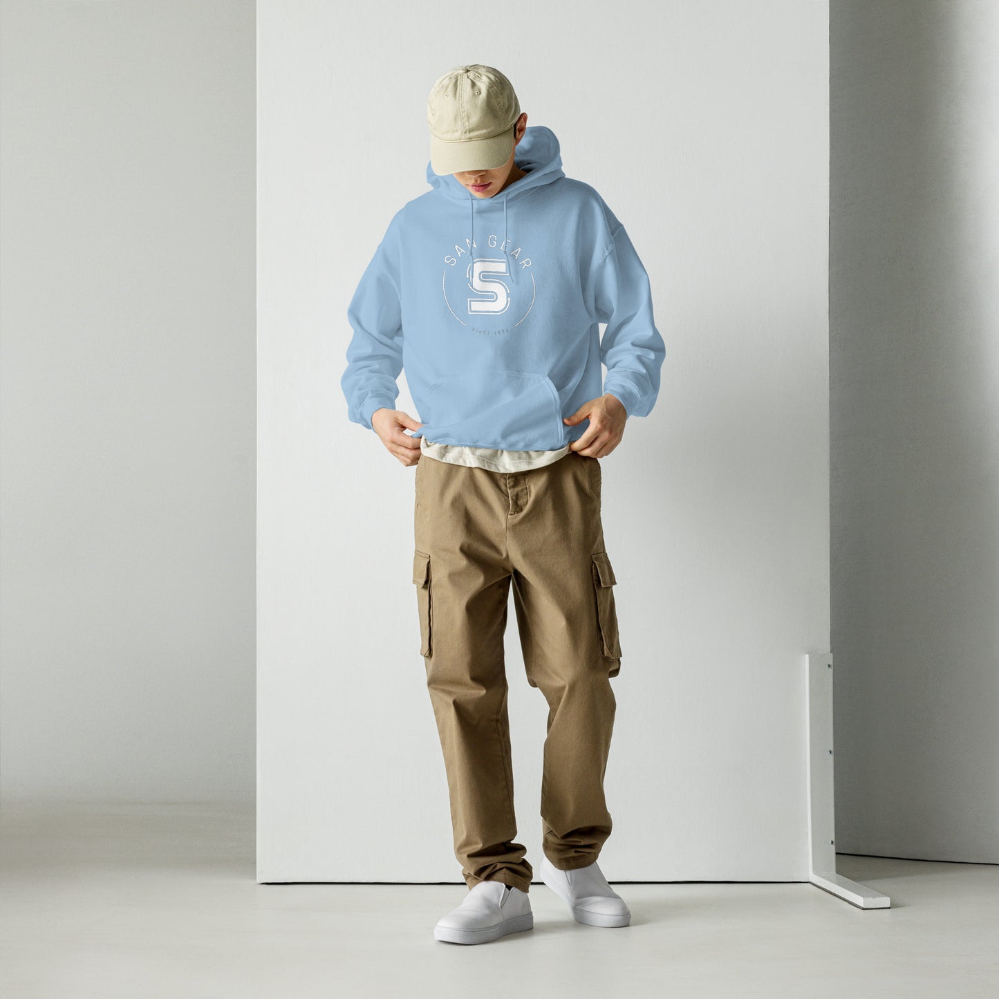 Sweat à capuche San Gear -Crew Logo blanc