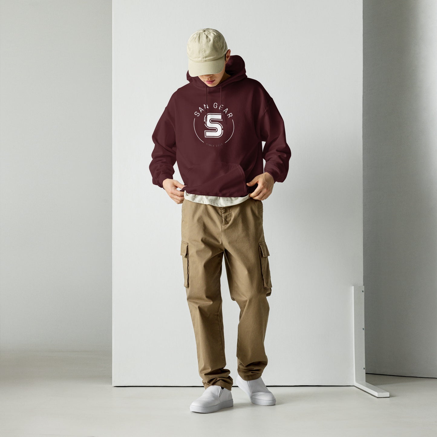 Sweat à capuche San Gear -Crew Logo blanc