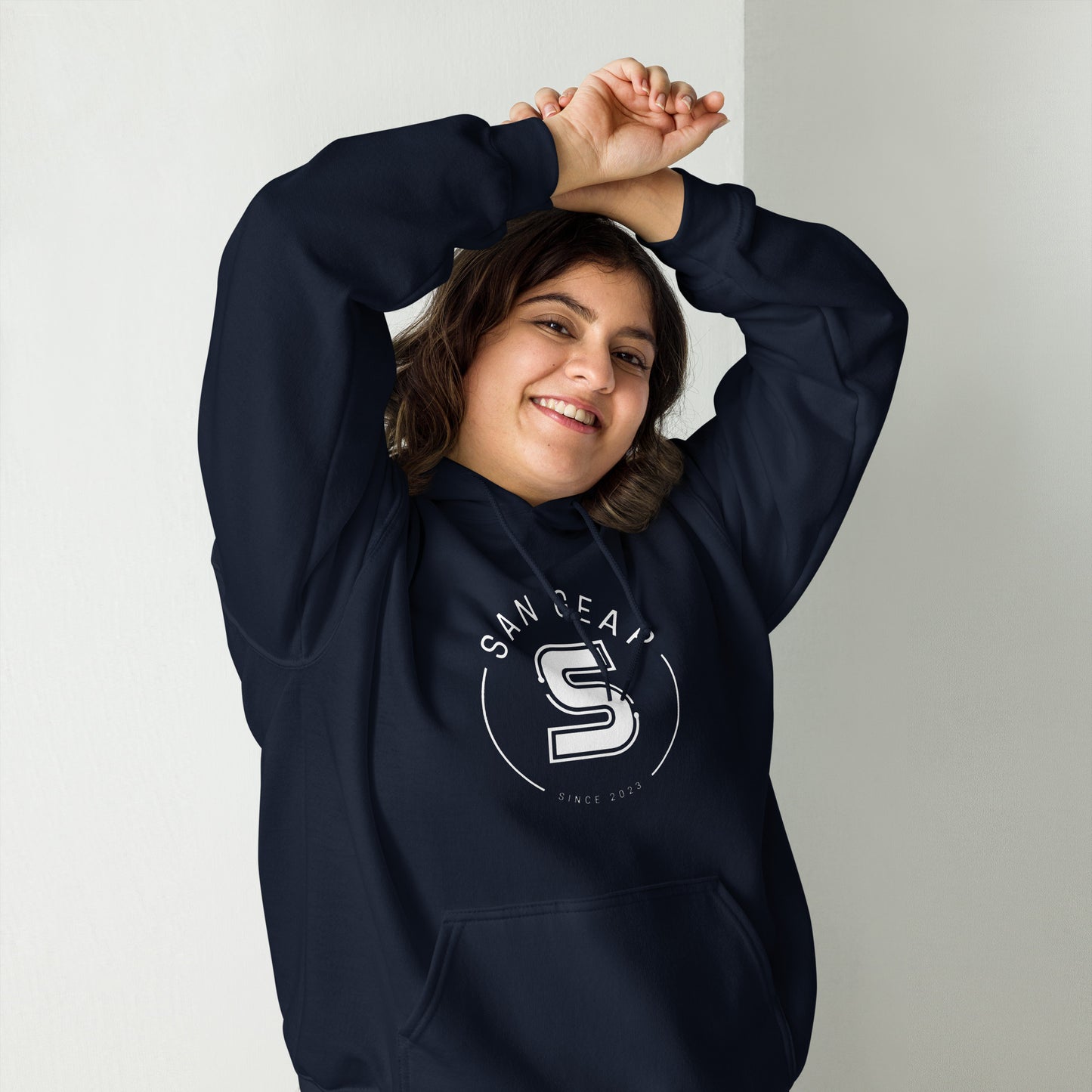 Sweat à capuche San Gear -Crew Logo blanc