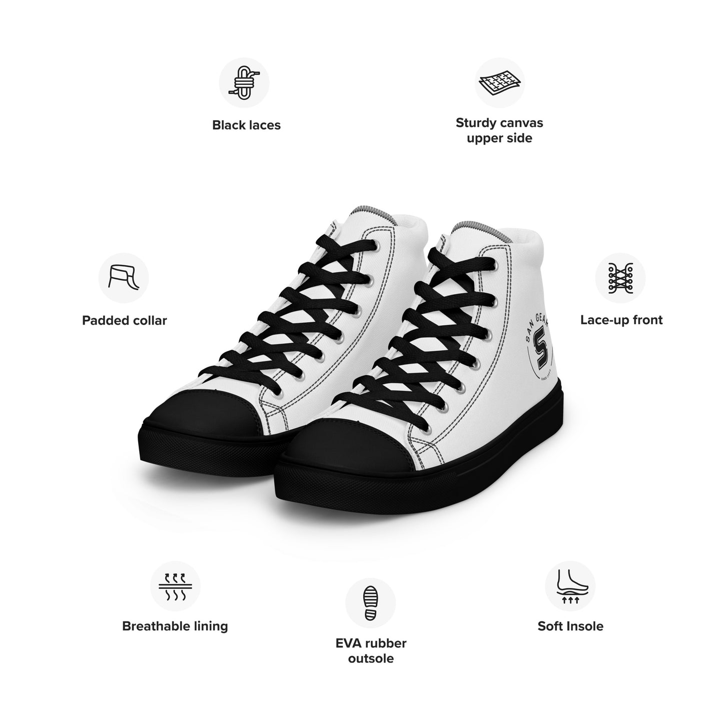 Baskets hautes San Gear Blanches Femme
